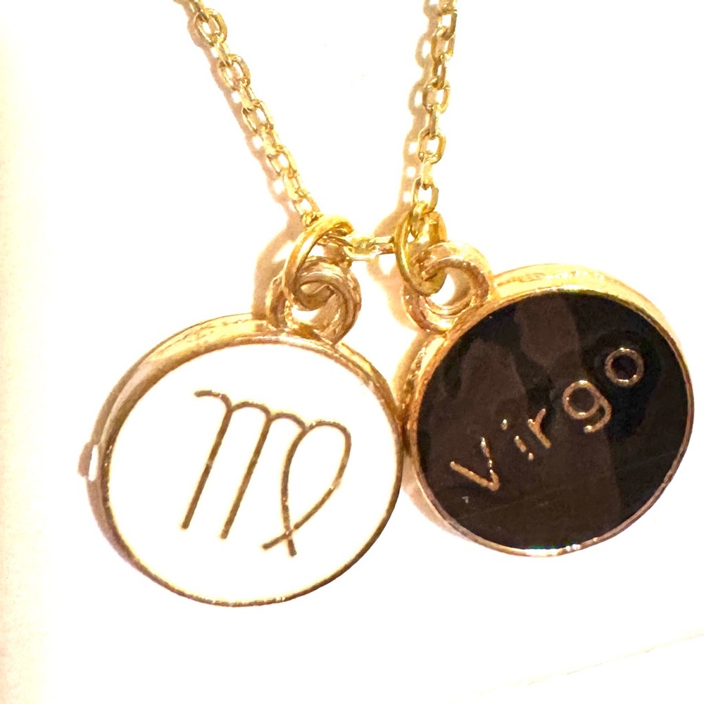 Virgo Necklace Set - Gold and Black Pendant Necklace
